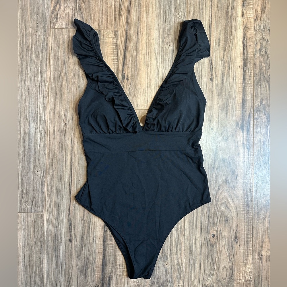 H&M Black Ruffled Kids One Piece
